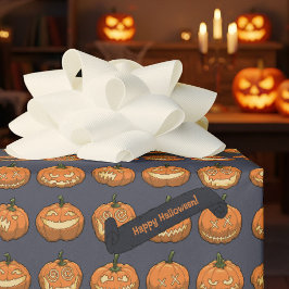 Lustiger Kürbis Fröhliches Halloween! Kürbisse Geschenkpapier