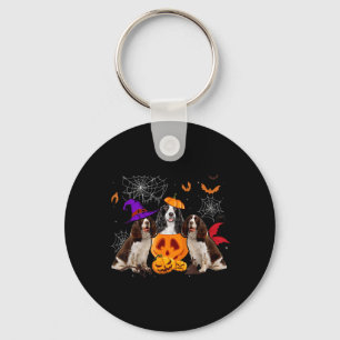 Lustiger Kürbis-Hexen-Englisch Springer Spaniel Hu Schlüsselanhänger