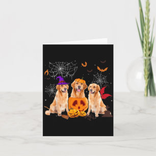 Lustiger Kürbis-Hexen-Golden-Retriever-Hund Hallow Karte