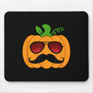 Lustiger Kürbis Schnurrbart Sonnenbrille Halloween Mousepad