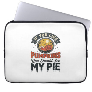 Lustiger Kürbiskuchen Halloween Vintage-Shirt-Desi Laptopschutzhülle
