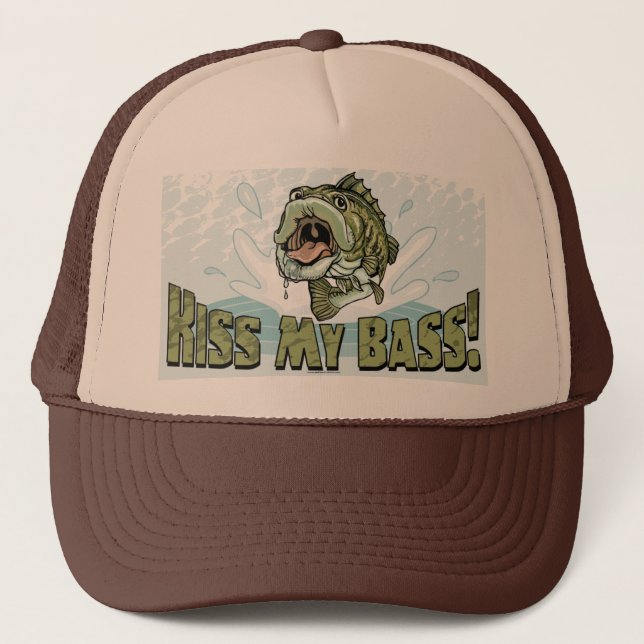 Lustiger Kuss meine Bass-Geschenk-Ideen für Truckerkappe (Vorderseite)