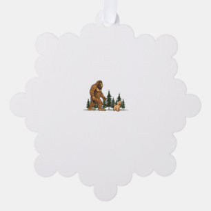 Lustiger Labradoodle-Bigfoot-Hund führt Hundemama Ornament Karte