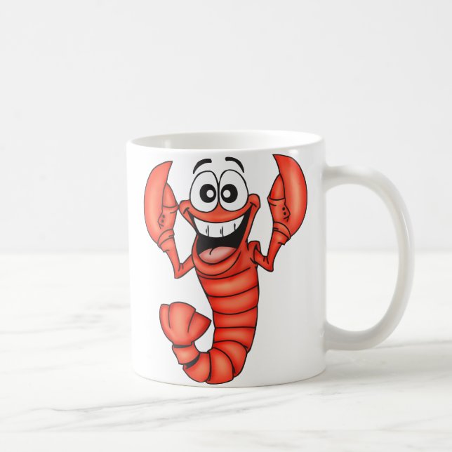 Lustiger lächelnder Hummer Kaffeetasse (Rechts)