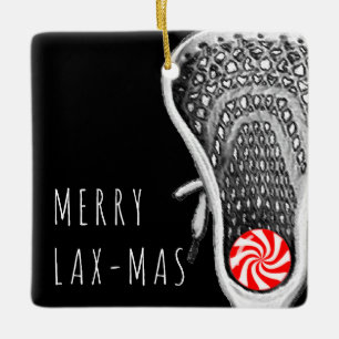 Lustiger Lacrosse-Weihnachten Keramikornament