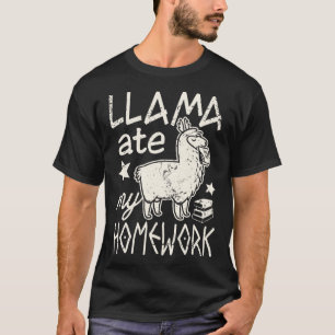 Lustiger Lama Hat Mein Hausaufgaben-Alpaka-T-Shirt T-Shirt