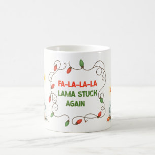Lustiger Lama Weihnachtslicht Tasse