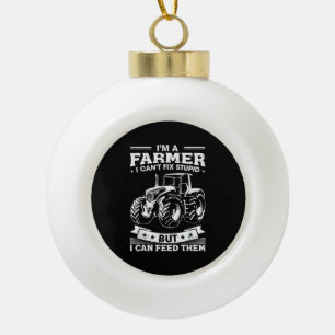 Lustiger Landwirtschaftstraktor Ich bin ein Landwi Keramik Kugel-Ornament