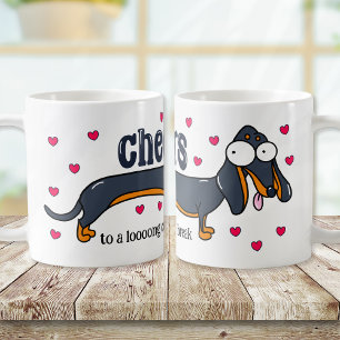 Lustiger langer Kaffeepausen-Hund Kaffeetasse