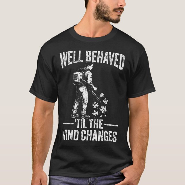 Lustiger Laubblasender T-Shirt (Vorderseite)