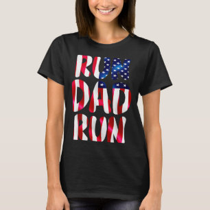 Lustiger Lauf Papa Lauf Marathonliebhaber USA Läuf T-Shirt