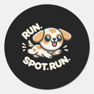 Lustiger Lauf Spot Lauf Hunde Humor Runder Aufkleber