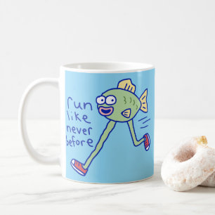 Lustiger Laufender Fisch Mit Beinen Kaffeetasse
