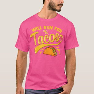 Lustiger Laufender Läufer Mexikanisches Essen Taco T-Shirt