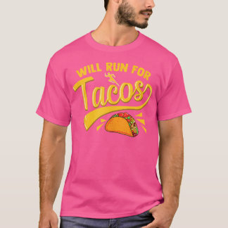 Lustiger Laufender Läufer Mexikanisches Essen Taco T-Shirt