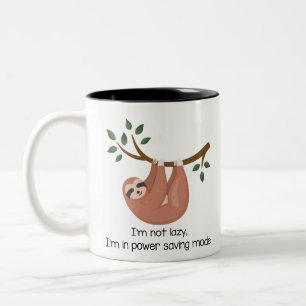 Lustiger Laxy Power, der Sloth rettet Zweifarbige Tasse