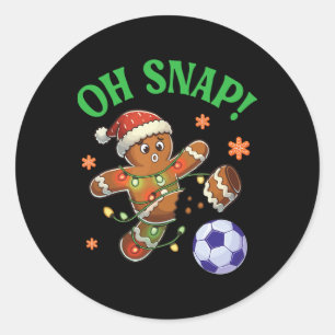 Lustiger Lebkuchen-Fußball-Weihnachtscookie Oh Sna Runder Aufkleber
