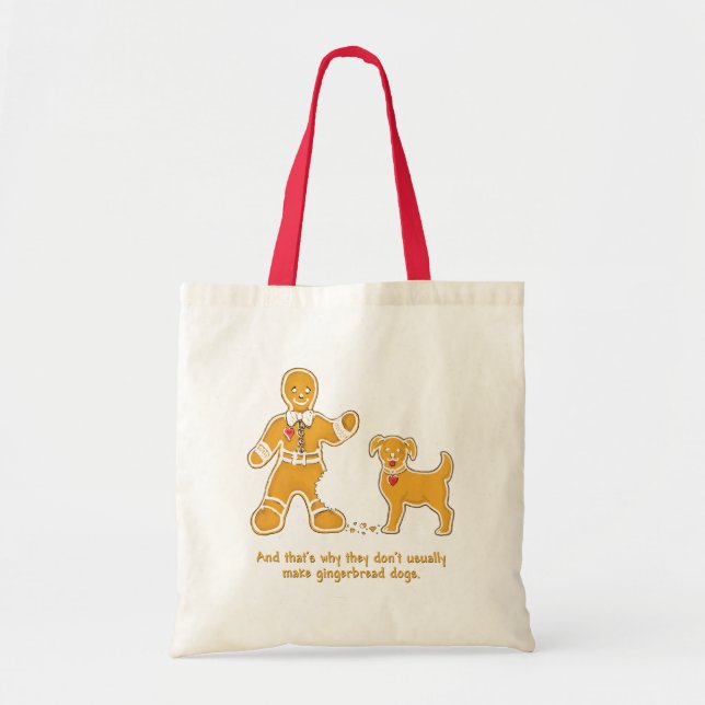 Lustiger Lebkuchen-Mann und Hund für Weihnachten Tragetasche (Vorne)