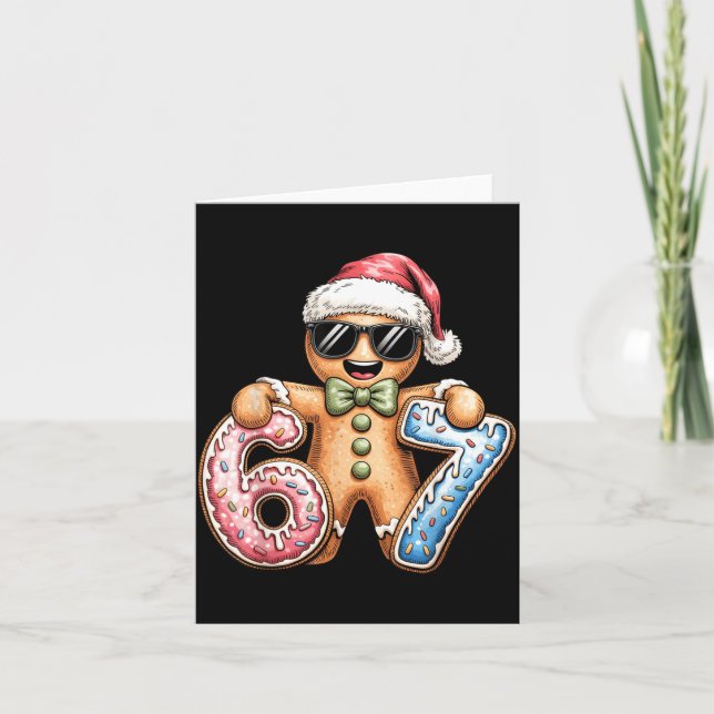 Lustiger Lebkuchen Sechs Sieben 67 Eis Tropf Weihn Karte (Vorderseite)