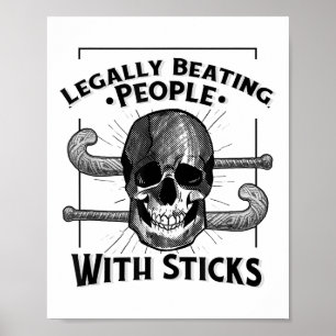 Lustiger, legaler Schlagstock-Schädel-Fie Poster