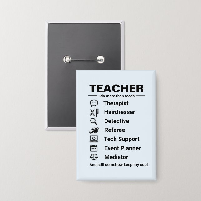 Lustiger Lehrer-Jobs-Button Button (Vorderseite/Rückseite)