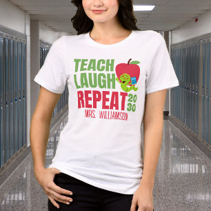 Lustiger Lehrer Lacht Wiederholen Lehrer Tri-Blend Shirt