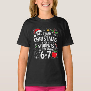 Lustiger Lehrer Weihnachten Schüler hören auf zu s T-Shirt