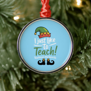 Lustiger Lehrer Weihnachten Unterrichten ist mein  Ornament Aus Metall