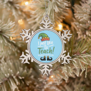 Lustiger Lehrer Weihnachten Unterrichten ist mein Schneeflocken Zinn-Ornament