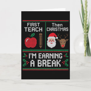 Lustiger Lehrer Weihnachtsferien Erst Lehren Dann Karte