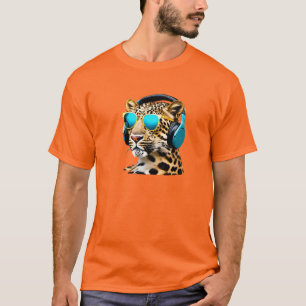 Lustiger Leopard Jammin' T-Shirt