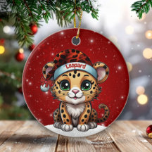 Lustiger Leopard Rot Glitzer Tierdruck Fan 🐆🐈🐾