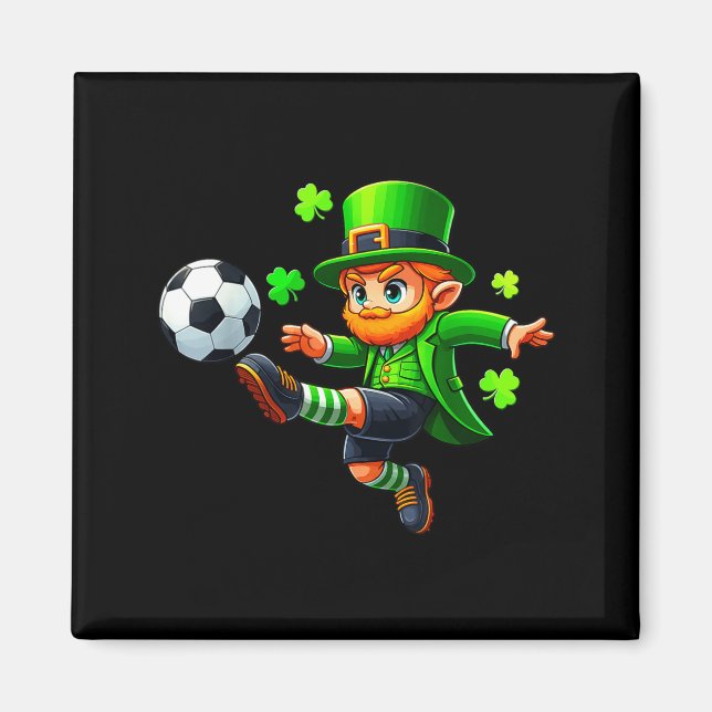 Lustiger Leprechaun Irischer Fußball St. Patrick M Magnet (Vorne)