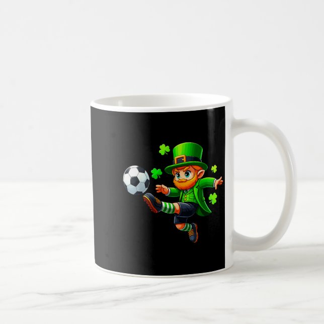 Lustiger Leprechaun Irischer Fußball St Patricks M Kaffeetasse (Rechts)