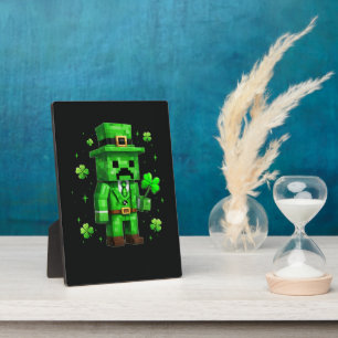 Lustiger Leprechaun St. Patrick's Day Videospiel Fotoplatte