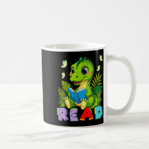 Lustiger lesender Dinosaurier T-Rex Dino Buchliebh Kaffeetasse