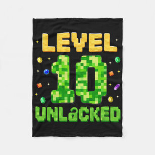 Lustiger Level 10 freigeschaltet 10. Geburtstag Ga Fleecedecke