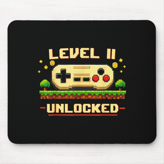 Lustiger Level 11 freigeschaltet Videospiel 11. Ge Mousepad (Vorne)