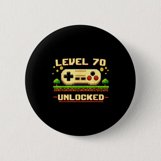 Lustiger Level 70 freigeschaltetes Videospiel 70.  Button (Vorderseite)