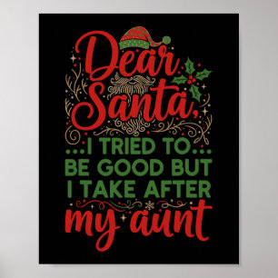 Lustiger Lieber Santa Ich Habe Versucht Gut Zu Sei Poster