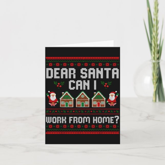 Lustiger Lieber Santa Kann Ich Von Zu Hause Aus Ar Karte (Vorderseite)