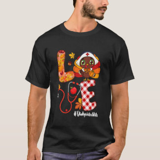Lustiger Liebes Truthahn Thanksgiving Dialyse Tech T-Shirt