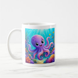 Lustiger lila Oktopus-Kaffeebecher Kaffeetasse