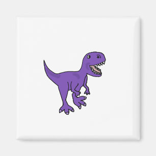 Lustiger lila T-Rex Dinosaurier-Cartoon Magnet