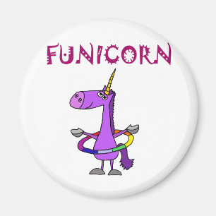 Lustiger lila Unicorn mit Hula Band Magnet
