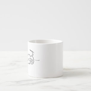 Lustiger Linienkunst-Wursthund-Kaffeebecher Espressotasse