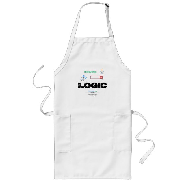 Lustiger Logik-Code-Modus Ein Programmier-T-Shirt Lange Schürze (Vorne)