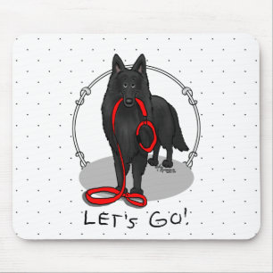 Lustiger Los geht's! Spaziergang Belgischer Schäfe Mousepad