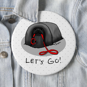 Lustiger Los geht's! zum Spaziergang Pekingese-Hun Button