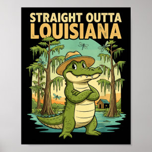 Lustiger Louisiana-Alligator Retro-Wildlife-Reise- Poster